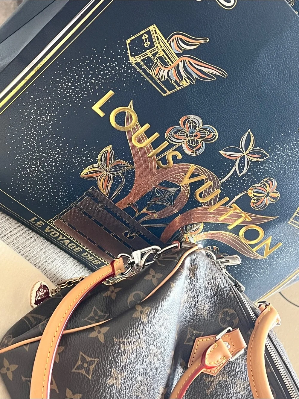 Louis Vuitton Brown Monogram Tote with Tan Trim